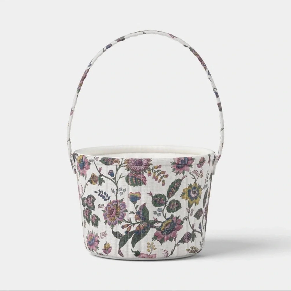 New Linen Quilted Multi Floral Basket with Handle from Threshold Spring 2026